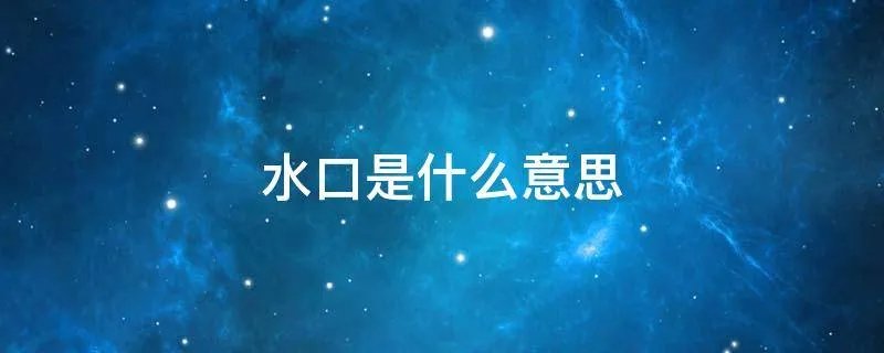 水口是什么意思