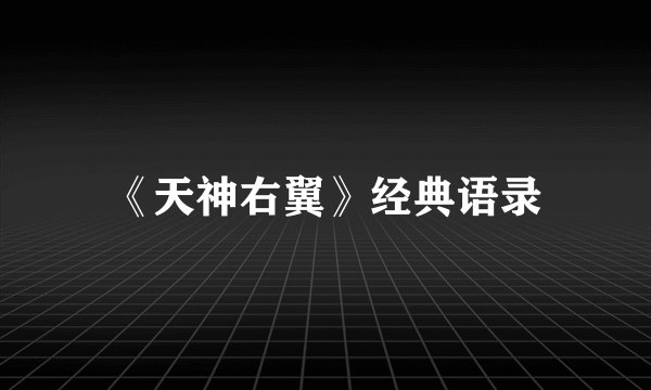 《天神右翼》经典语录