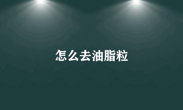 怎么去油脂粒