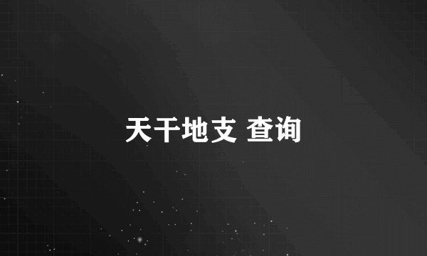 天干地支 查询
