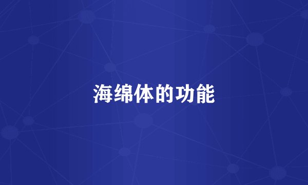 海绵体的功能