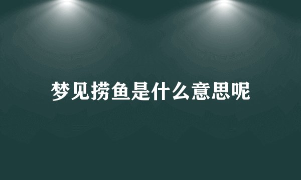 梦见捞鱼是什么意思呢