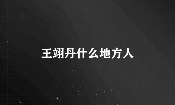 王翊丹什么地方人