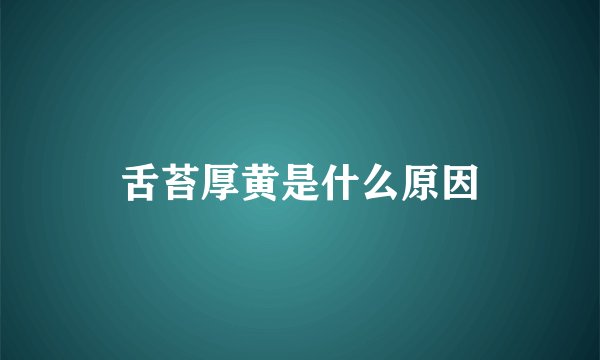 舌苔厚黄是什么原因