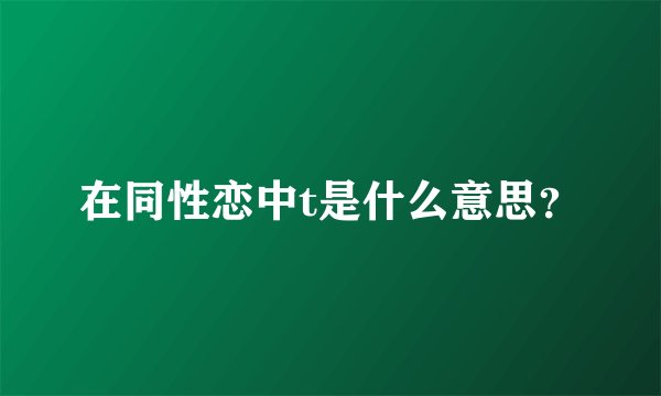 在同性恋中t是什么意思?