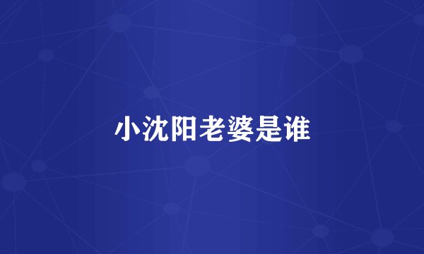 小沈阳老婆是谁