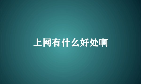 上网有什么好处啊