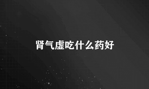 肾气虚吃什么药好