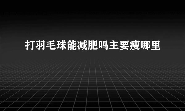 打羽毛球能减肥吗主要瘦哪里