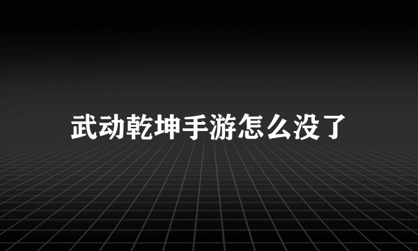 武动乾坤手游怎么没了