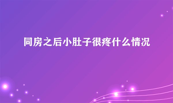 同房之后小肚子很疼什么情况