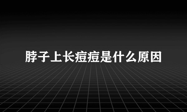 脖子上长痘痘是什么原因