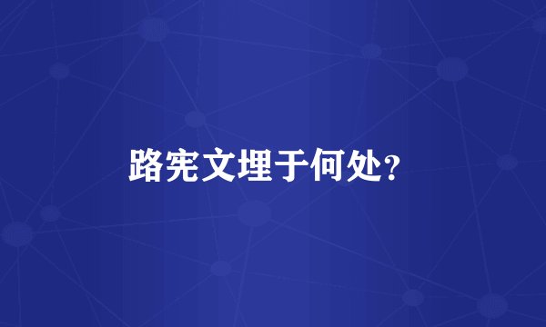路宪文埋于何处?