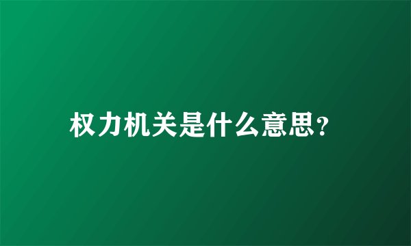 权力机关是什么意思？