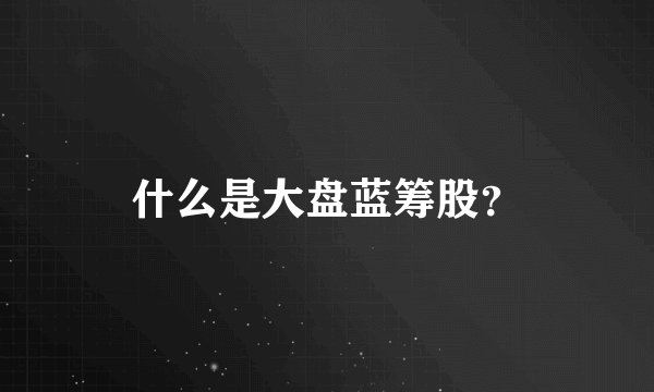 什么是大盘蓝筹股？