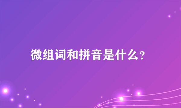 微组词和拼音是什么？