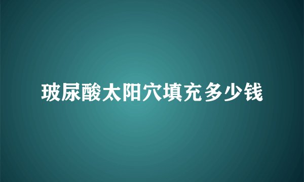 玻尿酸太阳穴填充多少钱