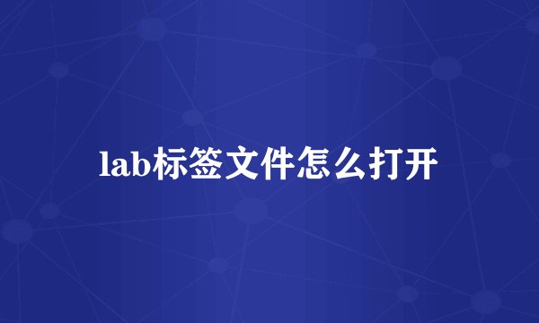 lab标签文件怎么打开