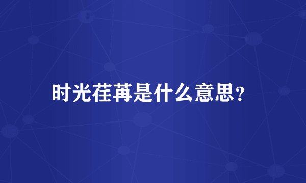 时光荏苒是什么意思?