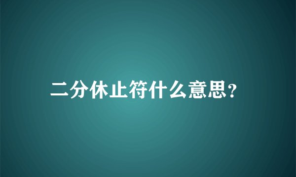 二分休止符什么意思？