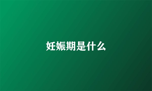 妊娠期是什么