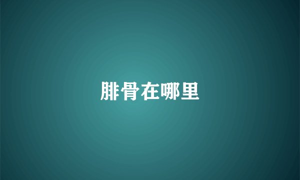 腓骨在哪里