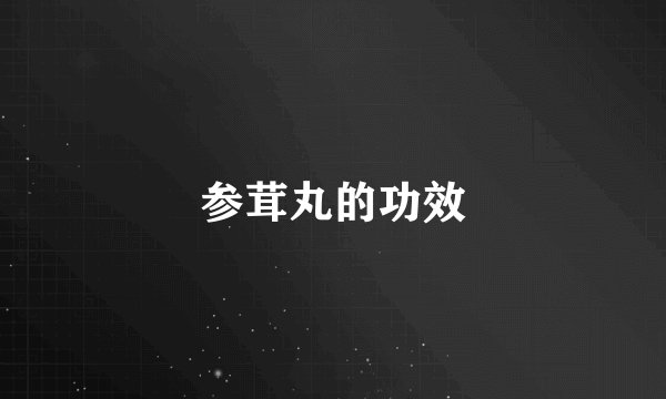 参茸丸的功效