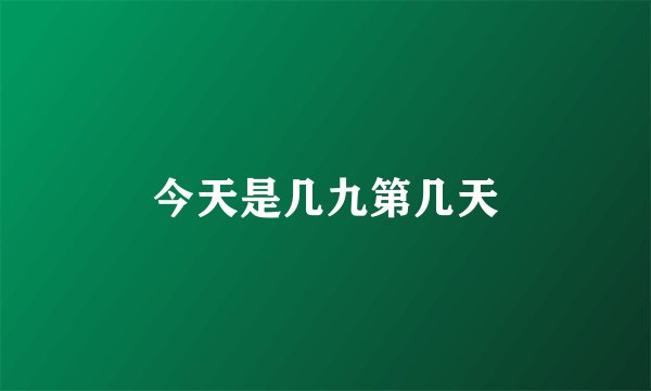 今天是几九第几天