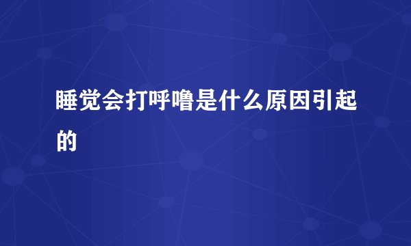 睡觉会打呼噜是什么原因引起的