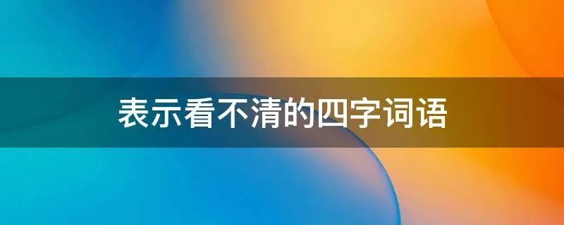 表示看不清的四字词语