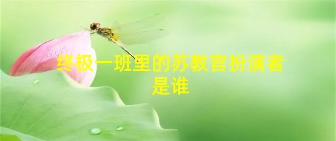 终极一班里的苏教官扮演者是谁