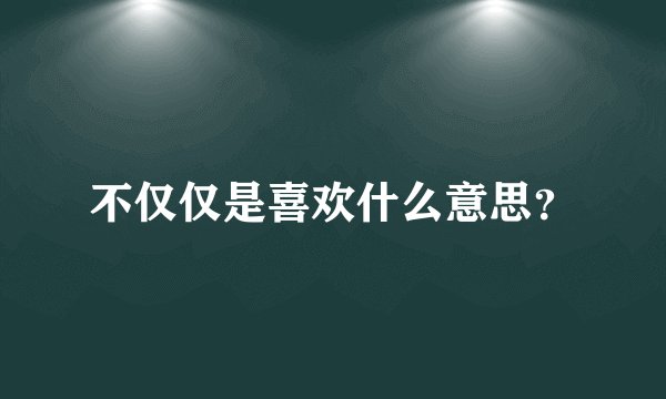 不仅仅是喜欢什么意思？