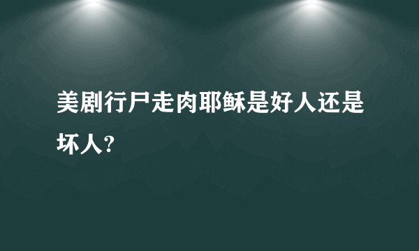 美剧行尸走肉耶稣是好人还是坏人?