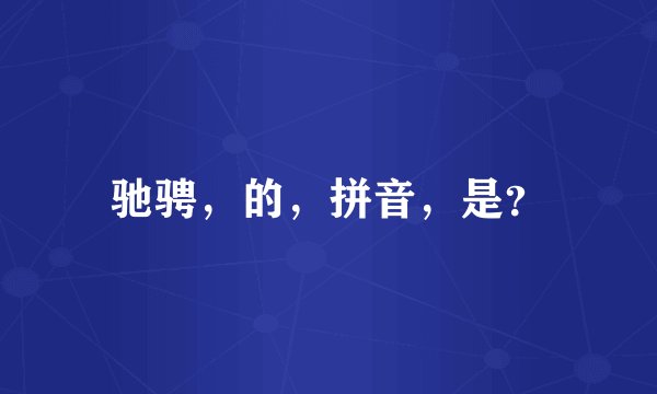 驰骋,的,拼音,是?