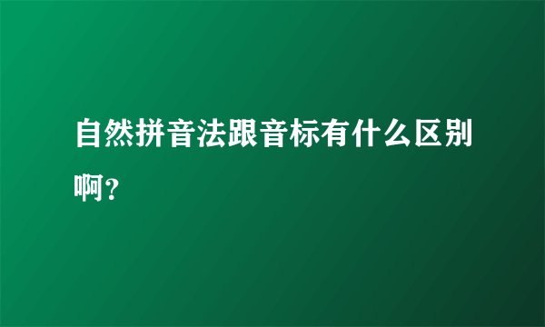 自然拼音法跟音标有什么区别啊？