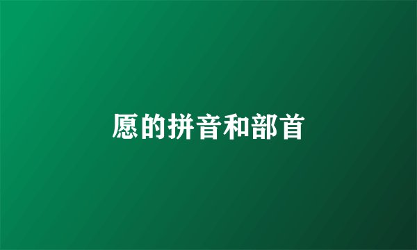 愿的拼音和部首