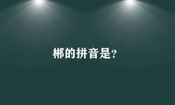 郴的拼音是？