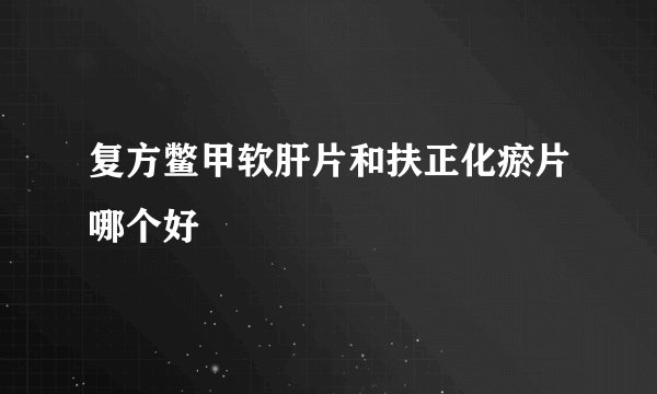 复方鳖甲软肝片和扶正化瘀片哪个好