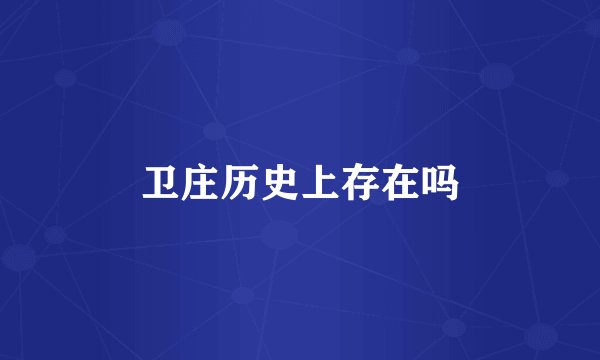 卫庄历史上存在吗