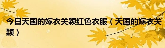 今日天国的嫁衣关颖红色衣服（天国的嫁衣关颖）