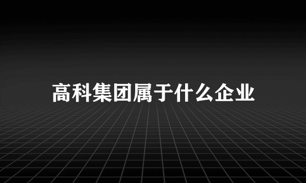 高科集团属于什么企业