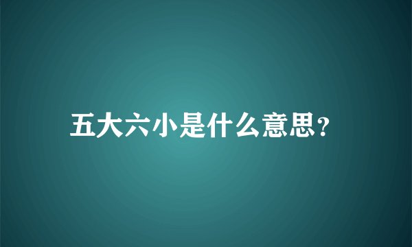 五大六小是什么意思？