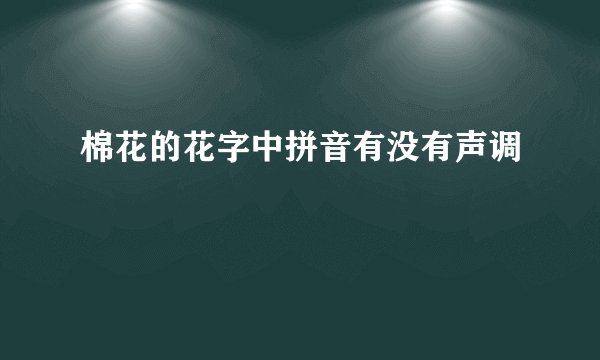 棉花的花字中拼音有没有声调