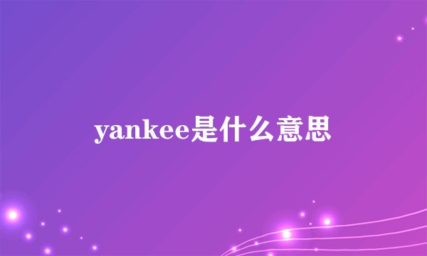 yankee是什么意思