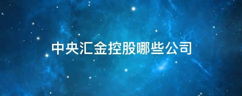 中央汇金控股哪些公司