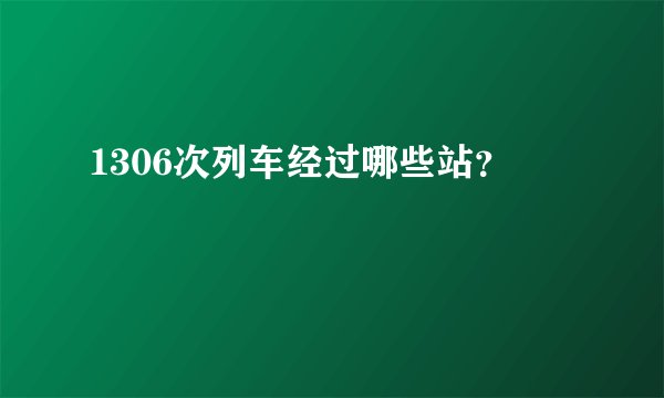 1306次列车经过哪些站？
