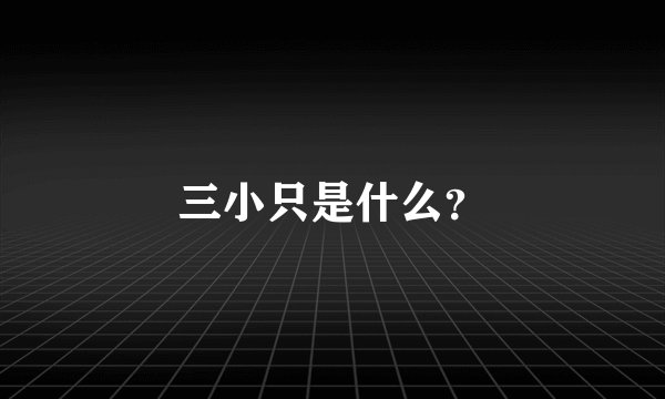 三小只是什么？