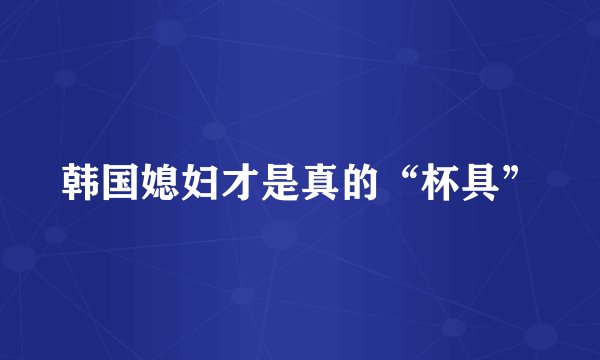 韩国媳妇才是真的“杯具”