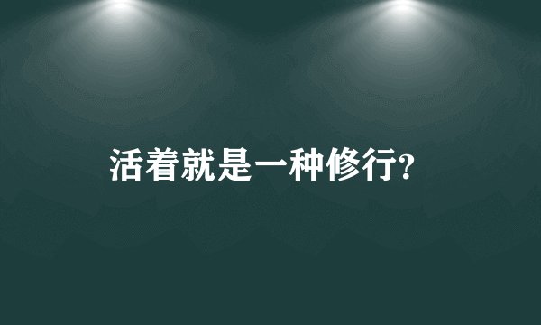 活着就是一种修行?