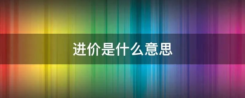 进价是什么意思